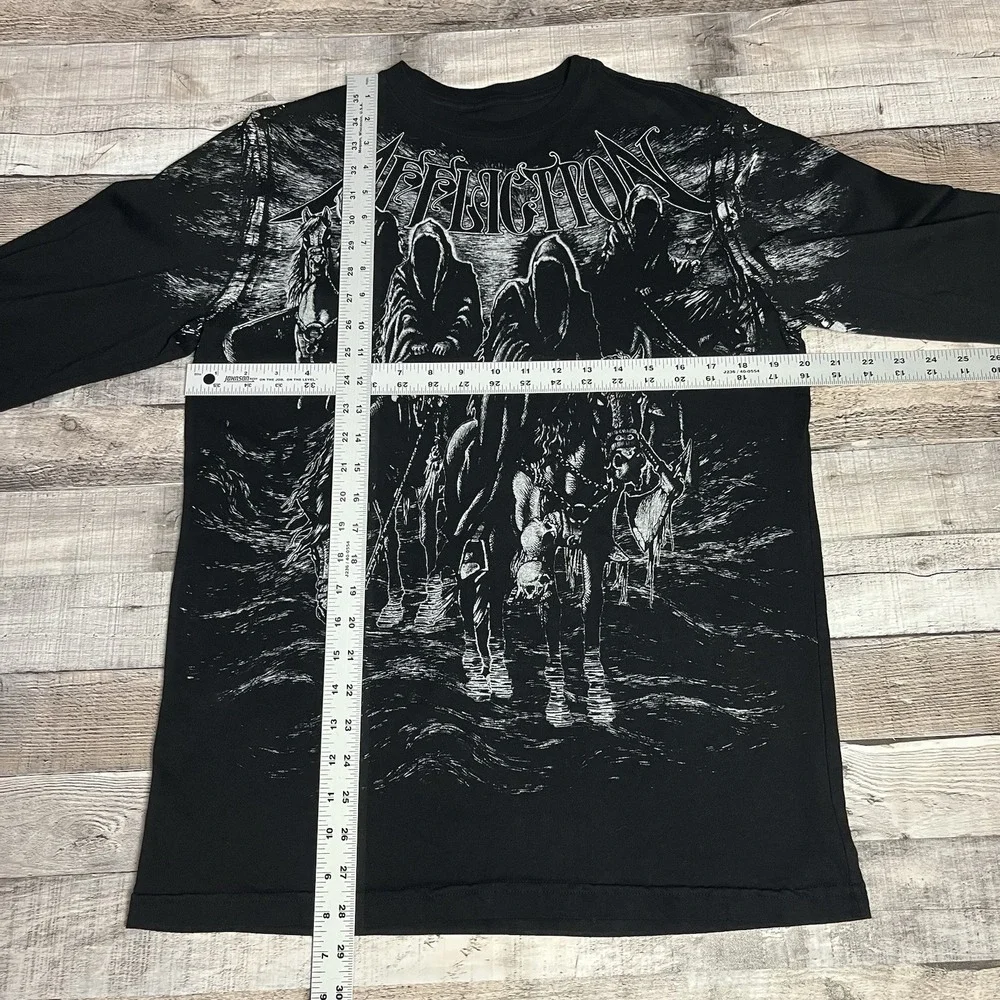 Affliction Shirt Size Small Black Long Sleeve Horsemen Y2K MMA Punk Grunge